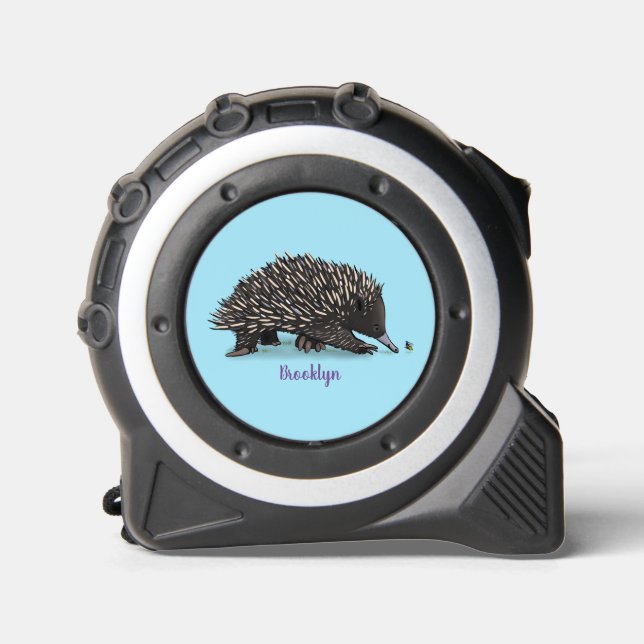 Cute echidna with bee cartoon illustration 1 (Front)