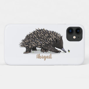 Cute echidna with bee cartoon illustration Case-Mate iPhone case