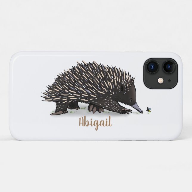 Cute echidna with bee cartoon illustration Case-Mate iPhone case (Back (Horizontal))