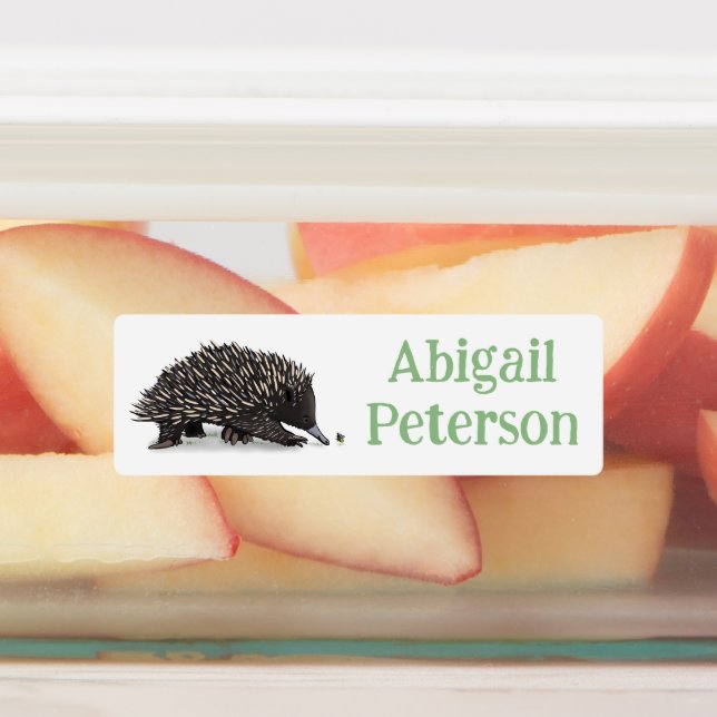 Cute echidna with bee cartoon personalised (Affixed)