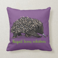 Cute echidna with bee cartoon purple design