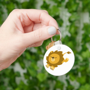 Cute Ecstatic Cartoon Lion Keychain