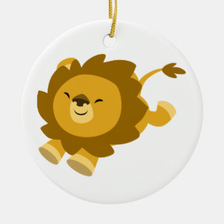 Cute Ecstatic Cartoon Lion Ornament