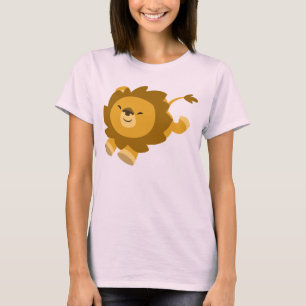 Cute Ecstatic Cartoon Lion Women T-Shirt