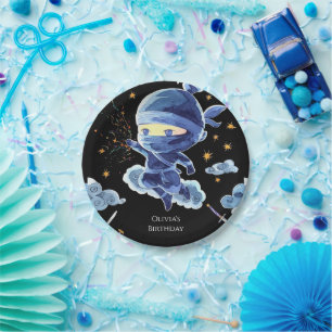 Cute Editable Ninja Birthday Paper Plate