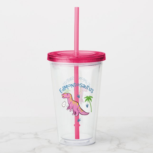 Cute Edmontosaurus Acrylic Tumbler (Front)
