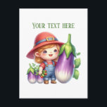 Cute egg plant vendors customizable  postcard<br><div class="desc">Cute egg plant vendors customizable postcard</div>