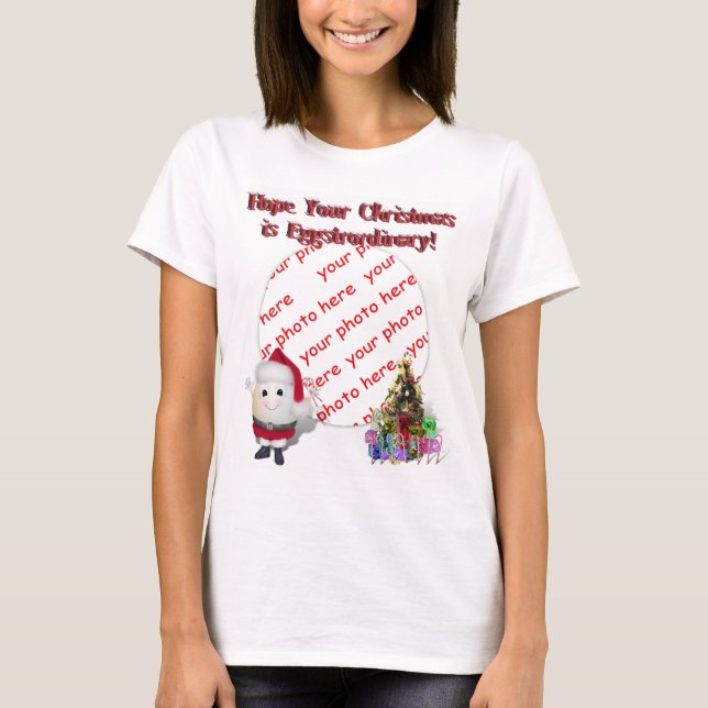 Cute Egg  Santa Claus Photo Frame T-Shirt (Front)