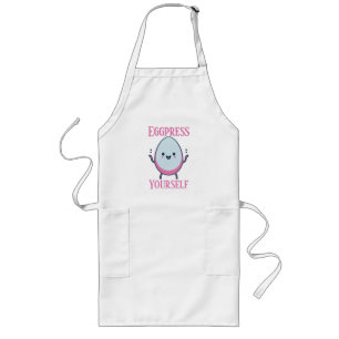 Cute "Eggpress Yourself" Funny Cooking Long Apron