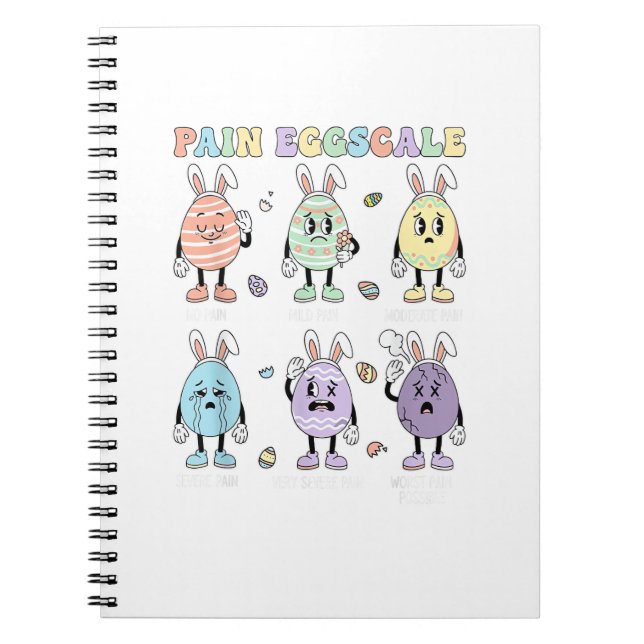 Cute Eggs Pain Scale Nurse Triage ICU Assessment E Notebook (Front)