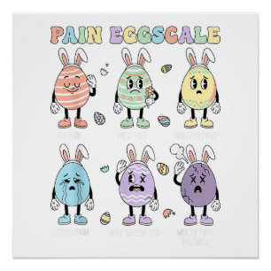 Cute Eggs Pain Scale Nurse Triage ICU Assessment E Poster