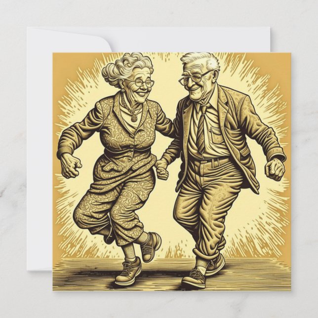 Cute Elderly Couple Dancing (Front)