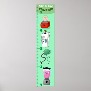 Cute electronics cartoon growth chart