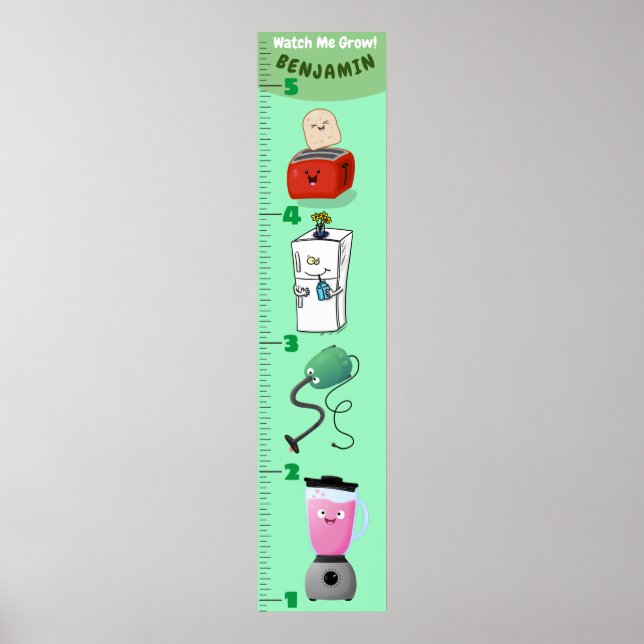 Cute electronics cartoon growth chart (Front)
