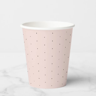 Cute elegant black blush pink tiny polka dots paper cups