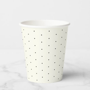 Cute elegant black ivory tiny polka dots pattern paper cups