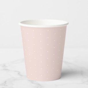 Cute elegant blush pink white tiny polka dots paper cups