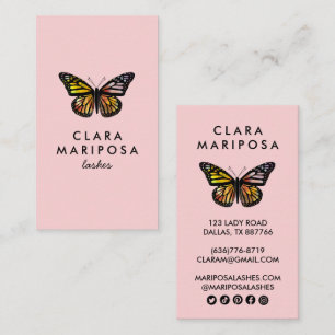 Cute Elegant Butterfly Monarch Beauty Lashes Chic Business Card
