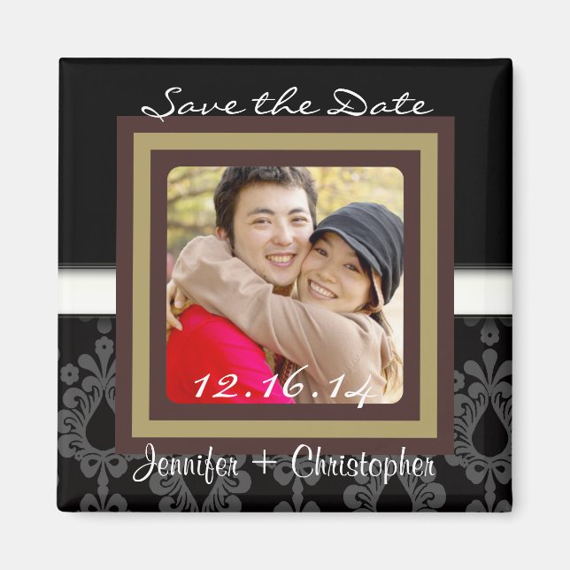 CUTE Elegant Classic Save The Date Magnet (Front)