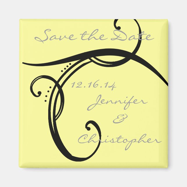 CUTE Elegant Classic Save The Date Magnet (Front)