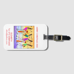 Cute, elegant, Expression of Happiness, White Luggage Tag