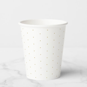 Cute elegant gold white tiny polka dots pattern paper cups