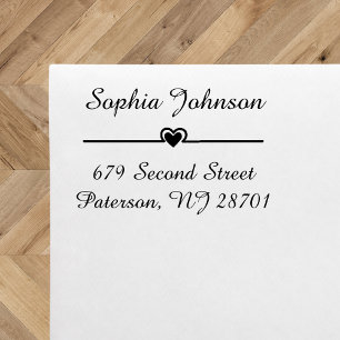 Cute Elegant Heart   Name Return Address  Self-inking Stamp