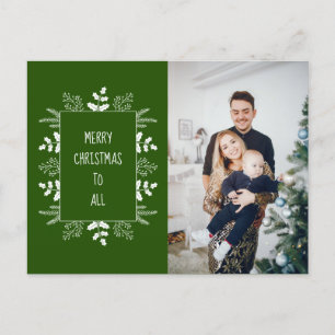 Cute Elegant Holiday Photo Postcard