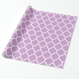 Cute Elegant Lavender Moroccan Quatrefoil Pattern Wrapping Paper
