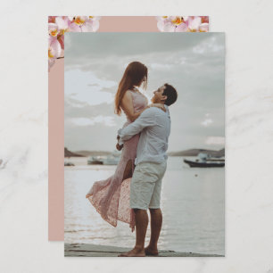 Cute Elegant Light Brown Photo Wedding Invitation