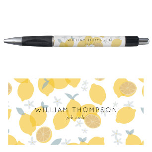 Cute Elegant Modern Pastel Citrus Lemons Pattern