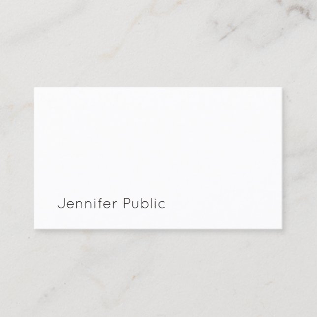Cute Elegant Modern Smart Design Graceful Plain Business Card (Front)