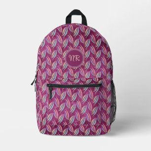 Cute Elegant Pastel Pink Abstract Pattern Monogram Printed Backpack