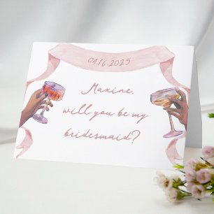 Cute Elegant Personalised Bridesmaid Proposal Card