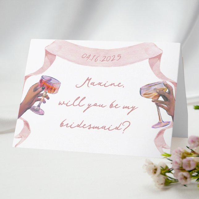 Cute Elegant Personalised Bridesmaid Proposal Card (perfect little card to propose to your bridesmaids! )