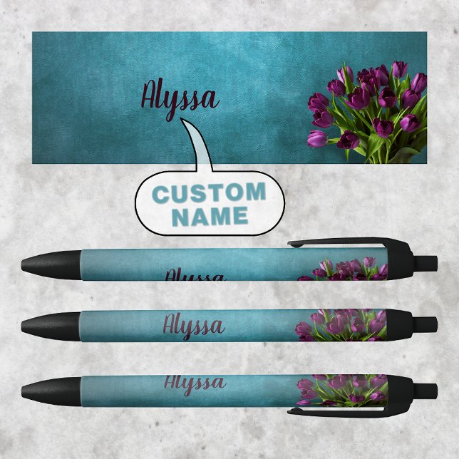 Cute & Elegant Personalised Name Tulips Pen (Bloom in Style: Personalized Tulips Pen 🌷)