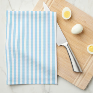 Cute Elegant Powder Blue and White Striped Tea Towel