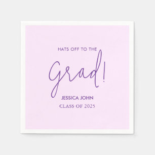Cute Elegant Purple Congratulations Graduation Napkin
