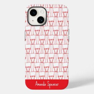 Cute, elegant Red Silhouette Coconut Trees  Case-Mate iPhone 14 Case