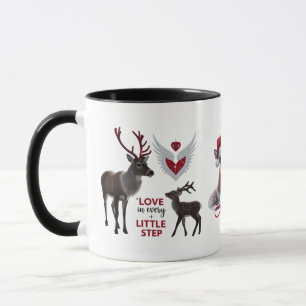 Cute & Elegant Reindeer "Love in Every Little Step Mug