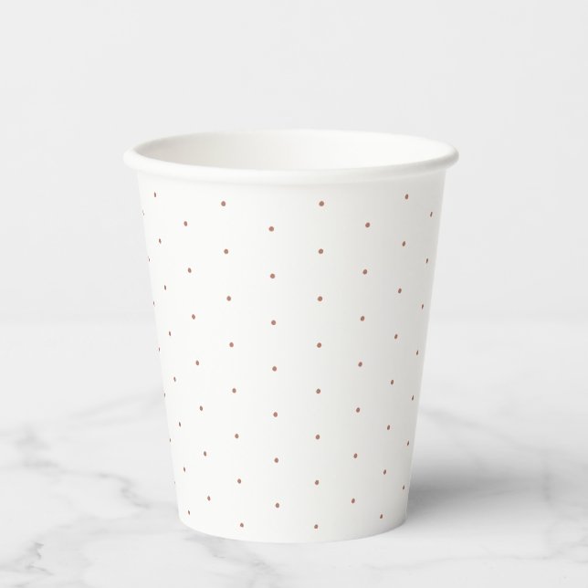 Cute elegant rose gold tiny polka dots pattern paper cups (Front)
