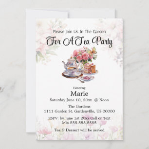 Cute Elegant Tea Party/Customise Party Invitation