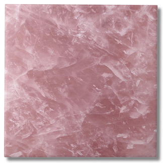 Cute Elegant Trendy Baby Pink Rose Quartz Crystal Tile