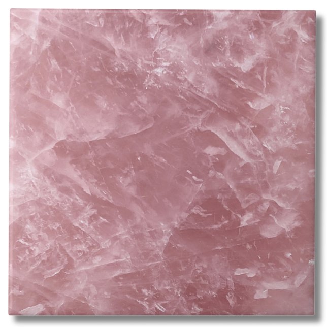 Cute Elegant Trendy Baby Pink Rose Quartz Crystal Tile (Cute Elegant Trendy Baby Pink Rose Quartz Crystal Ceramic Tile)