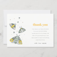 Cute Elegant Yellow Grey Little Bug Baby Shower