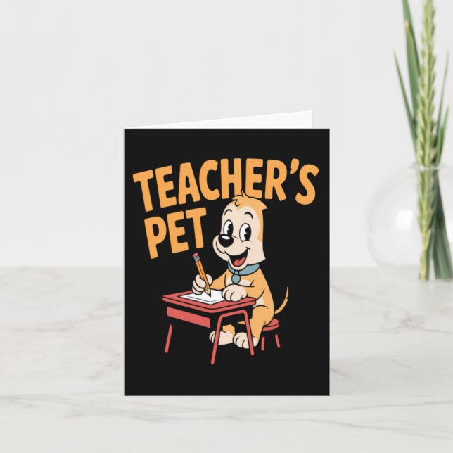 Cute Elementary School Student Dog Funny Teachers Card (Front)