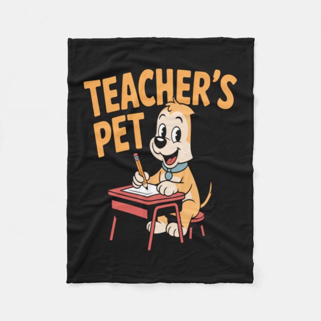 Cute Elementary School Student Dog Funny Teachers Fleece Blanket (Front)