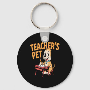 Cute Elementary School Student Dog Funny Teachers Key Ring