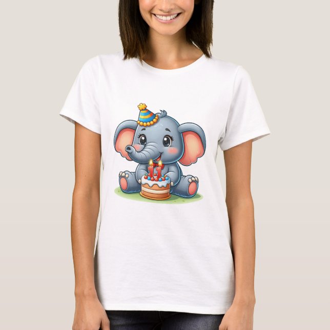Cute Elephant 11th Birthday T-Shirt (Front)