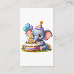 Cute Elephant 6th Birthday Enclosure Card